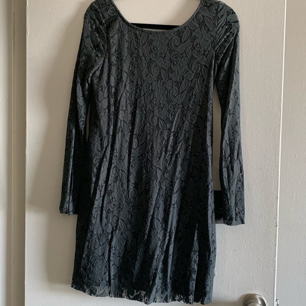 Women’s Zara TRF Collection Dress Lace dark gray medium new